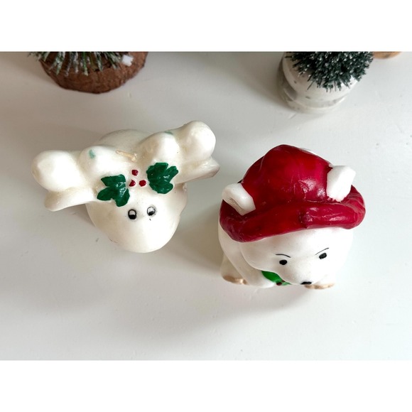 Vintage Christmas Candle set: Reindeer and Polar Bear Decor - Picture 6 of 10